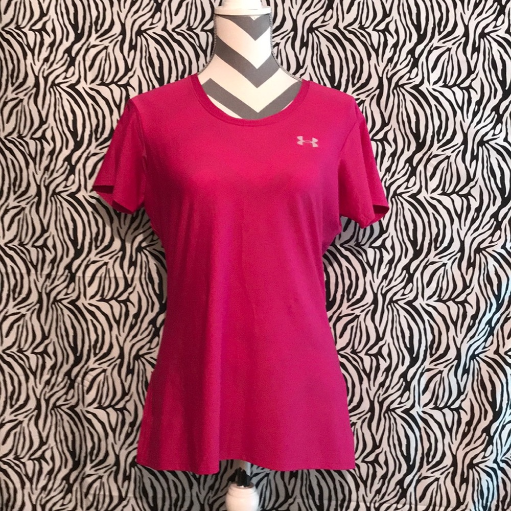 Under Armour Fitted Heat Gear Dark Pink Shirt
